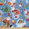 Christmas Fabric by The Yard, Santa Claus Themed Pattern Merry Christmas Jolly Present Cartoon Art Motifs, Decorative Fabric for Upholstery and Home Accents, 1 Yard, Blue